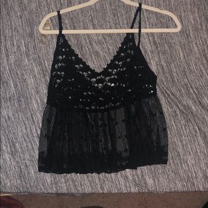 Size Large Black see through tank top